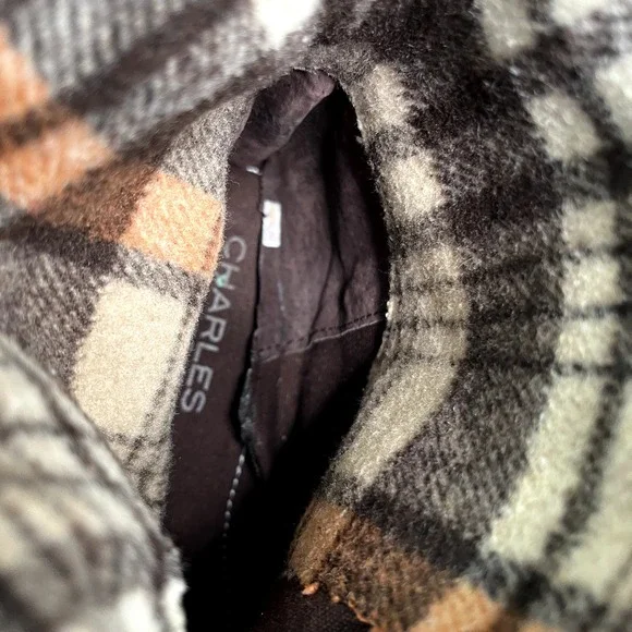 Suede Cowboy Chocolate Brown Boots Plaid Lined Women 5.5 Western Ranch Soft NOTE - Picture 16 of 16